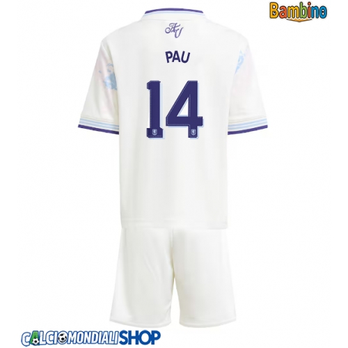 Maglie da calcio Aston Villa Pau Torres #14 Terza Maglia Bambino 2025-26 Manica Corta + Pantaloni corti)